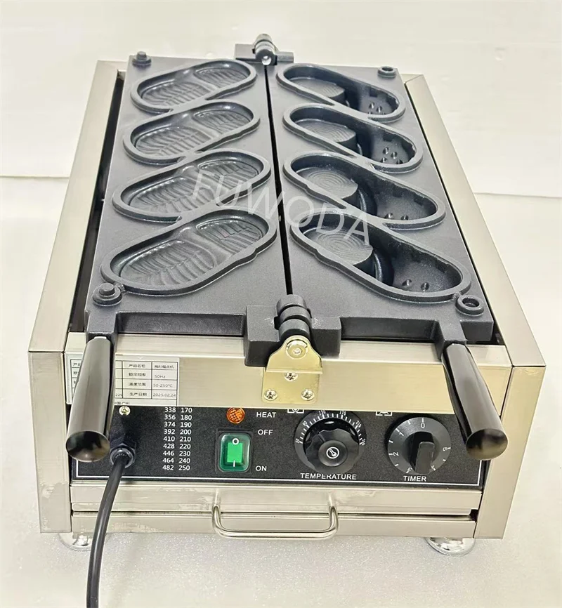 Electric Shoes Shape Waffle Making Machine Non-stick Coating 4pcs Shoe Shaped Bread Maker Baker Commercial S0a6e49815e814632b34759a653a645156
