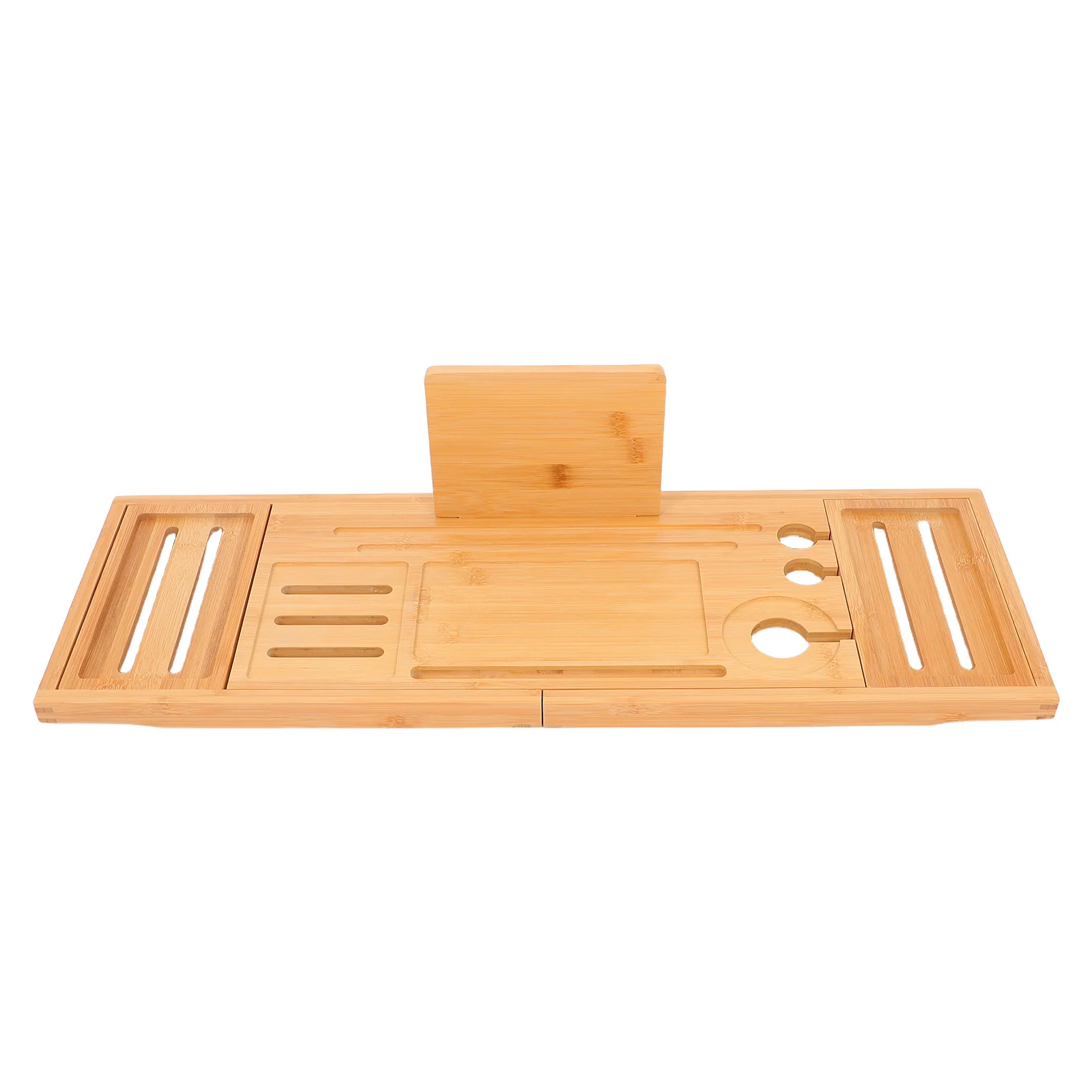 Bamboo Bath Trays Expandable Bathtub Storage Rack Adjustable Bathroom Tub Tray Holder for Soap Shampoo Body Wash Accessories