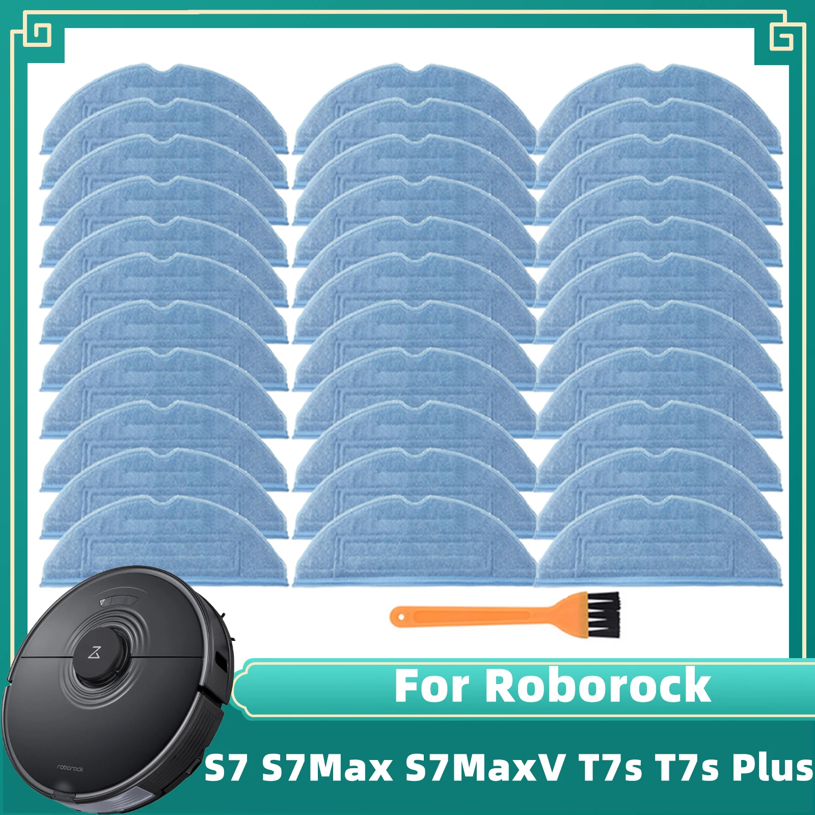 For Roborock S7 S70 S75 S7Max S7MaxV T7s T7s Plus Mop Pad Vacuum Cleaner Robot Mop Rags Parts Mop Cloths Accessories Spare Part 6pcs mop cloths for 360 s7 x90 x95 s9 robitc vacuum cleaner mop cloth spare parts mop rags parts mop cloths accessories