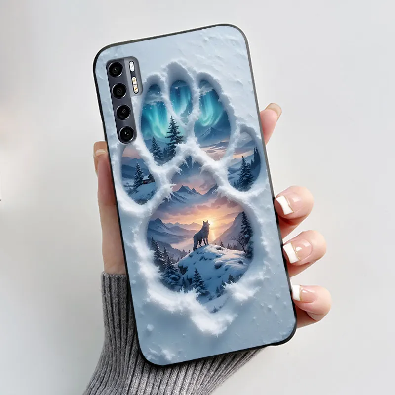 Stylish Shockproof Protective Phone Case with Fashionable Flower Pattern - Soft Black Cover