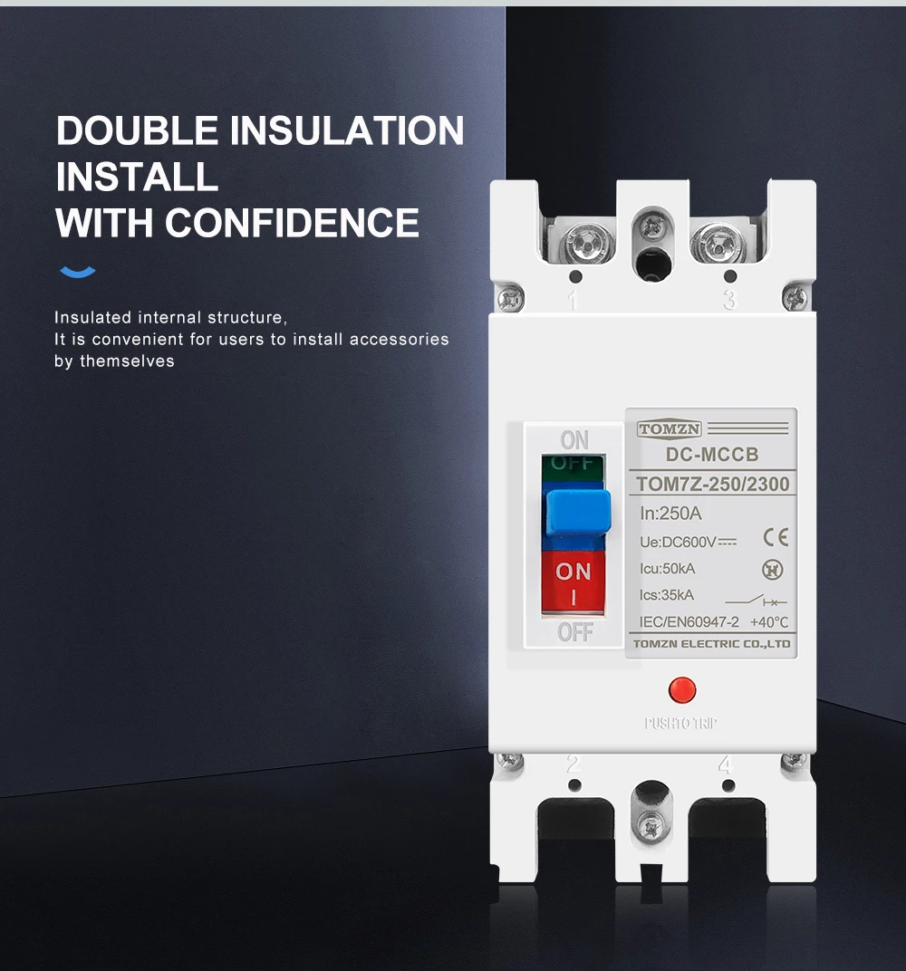 tomzn dc dc caso moldado solar interruptor de proteção contra sobrecarga mccb protetor para solar fotovoltaico pv