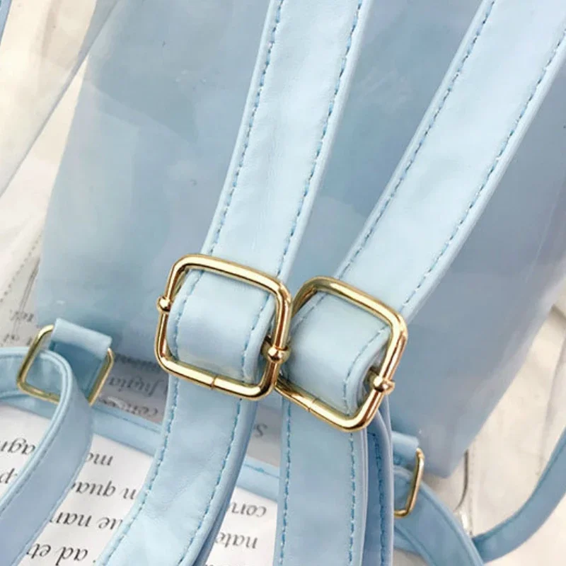2025 New Mini Fashion Women Backpack PVC Designer Girl Clear Transparent Bag Jelly Travel Backpack for Lady Female Shoulder Bags