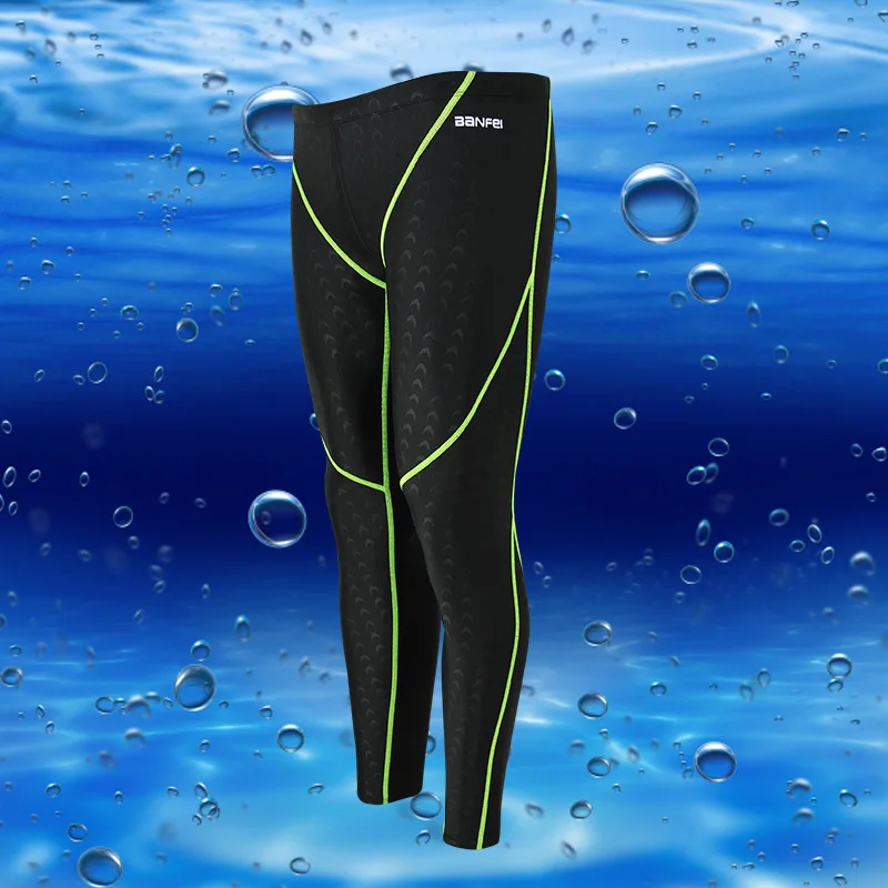 Swim Pants Men Long Swimwear Shark Skin Professional Swimming