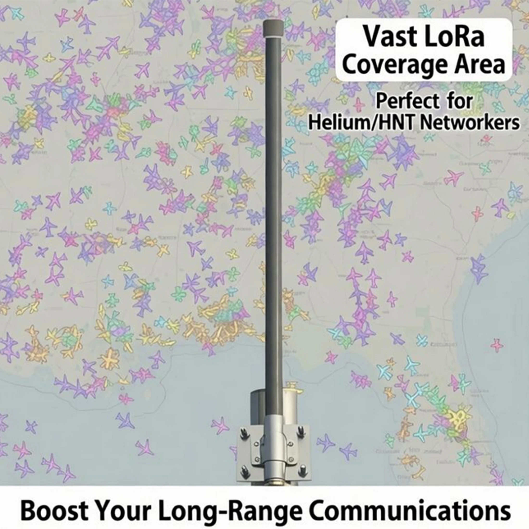 1090MHz ADS-B 안테나 - 옴니형 유리섬유 안테나 12dbi 45인치(32.8피트) SMA 케이블 포함 항공용