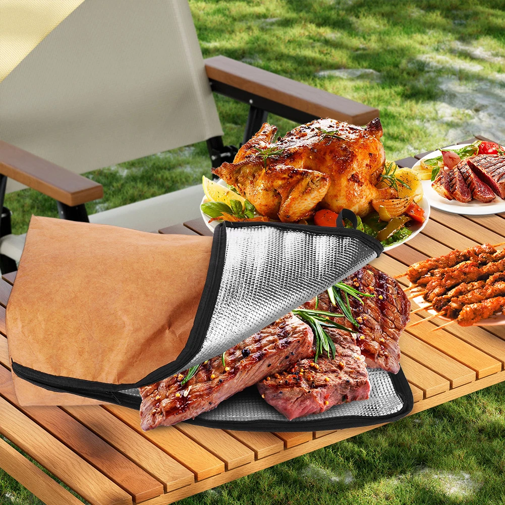 BBQ Blanket for Resting Meat with Wide Mouth Meat Resting Bag Waterproof BBQ Resting Blanket for Large Brisket/Beef/Turkey