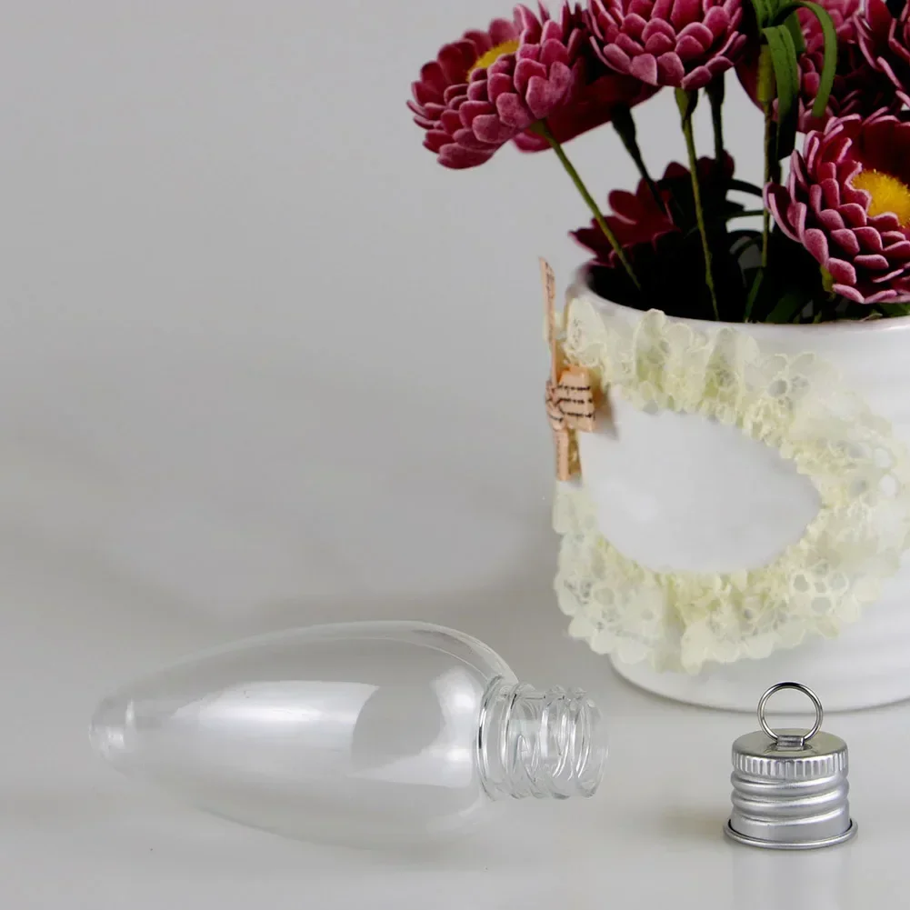 Light Bulb Shaped Refillable Bottles Christmas Ornaments Plastic Candy Containers DIY Christmas Ball Plastic Baubles 50/10/5pcs