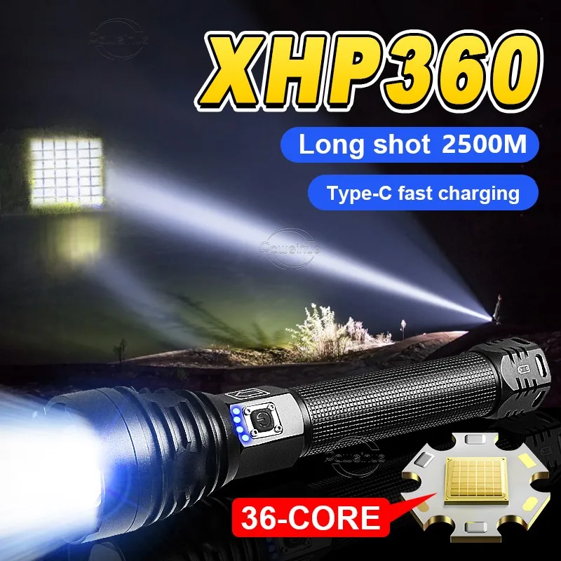 Mise à niveau XHP360 lampe de poche LED haute puissance 6500000LM