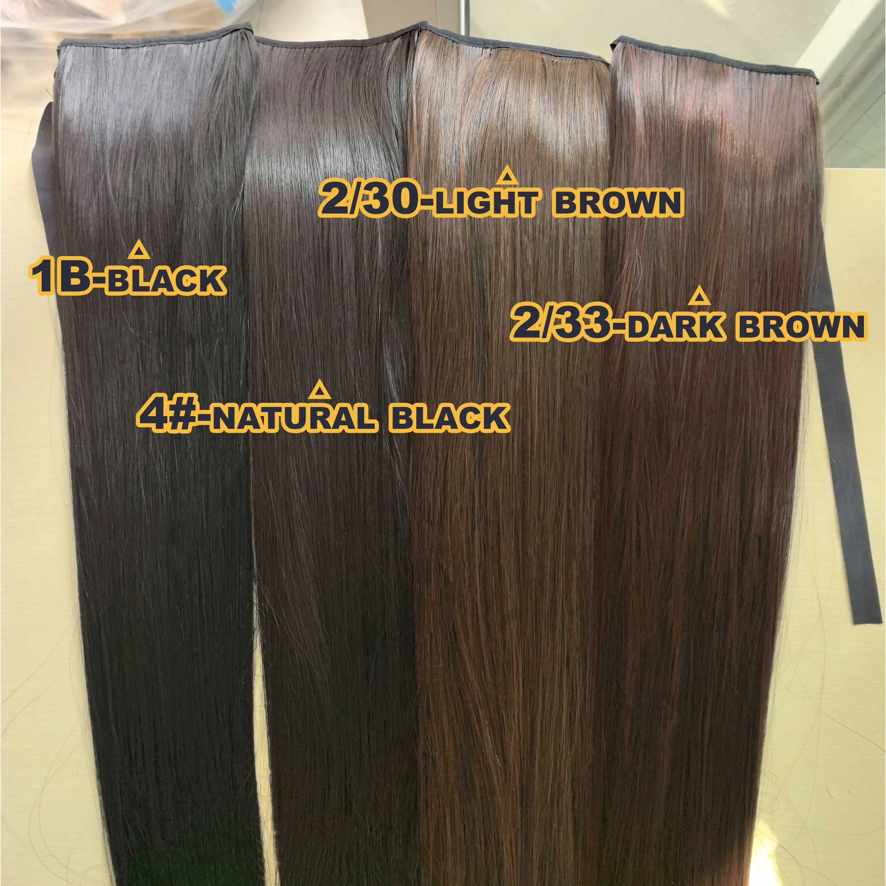 Straight Long Ponytail Extensions 22inch Natural Black Wrap Around Synthetic Hair Piece Pony Tail Hair Hairpieces for Women Girl