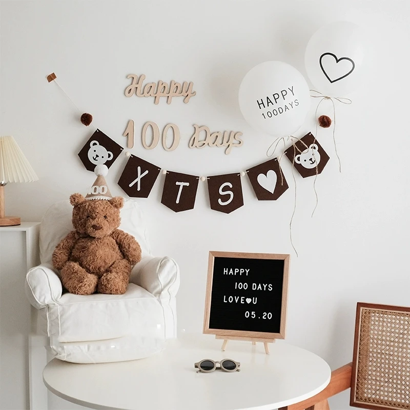 DIY Name Banner Children Birthday Party Banners Non-woven Anniversary Garland Baby Name Bunting