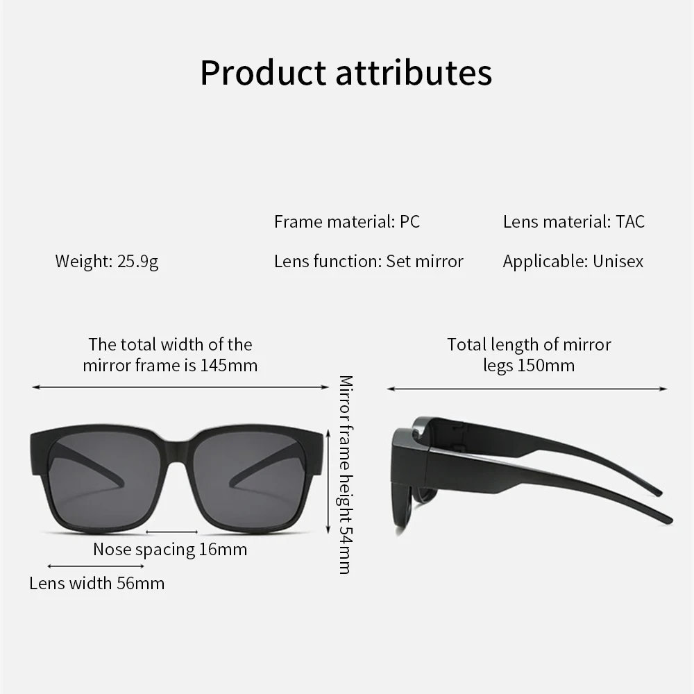Fashion Polarized Sunglasses Cover Over Myopia Prescription Glasses Portable Men Women Vintage Fishing Driving Eyewear