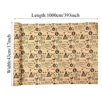 1 Roll 17x393 inch Christmas Kraft Paper Wrapping Paper for Holiday Christmas, Gift Wrapping Paper for Men Women, Chrismas gift 2