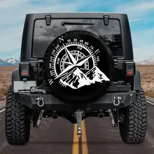 

Moutains Compass Lovers Spare Tire COVER For Car - Car Accessories, Custom Spare Tire COVERs Your Own Personalized Design,