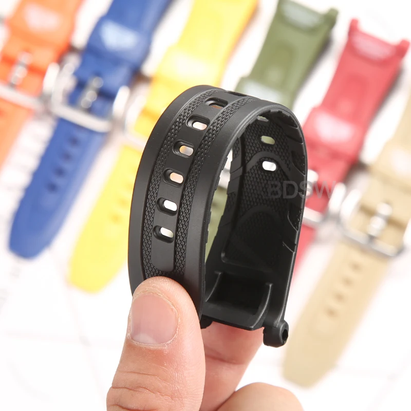Cinturino in plastica solida in acciaio adatto per Casio PROTREK PRG-260 PRG-270 PRG-550 PRW-3500/2500/5100 cinturino di ricambio in metallo (colore: argento, dimensioni: 18 mm