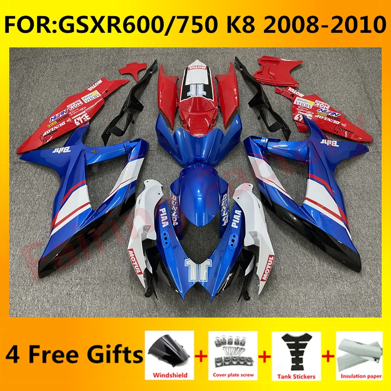 

NEW ABS Motorcycle Whole Fairing kit fit for GSXR600 750 GSXR 600 GSX-R750 K8 2008 2009 2010 full Fairings kits set blue white