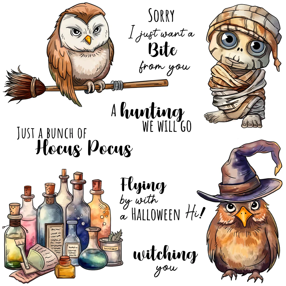 Mocraft Halloween Série Coruja Corte morre, claro carimbo, DIY Scrapbooking  Suprimentos, morre metal, carimbo de silicone, cartões, Album Decor -  AliExpress, image size:1000x1000