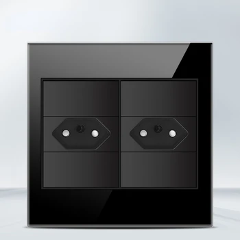 Melery เต้าเสียบมาตรฐาน4x4หน้าจอโทรศัพท์ทนไฟ, เต้าเสียบคู่ USB Type C สวิทช์ช่องไฟไฟติดผนัง20A 10A สำนักงานสีดำ 17