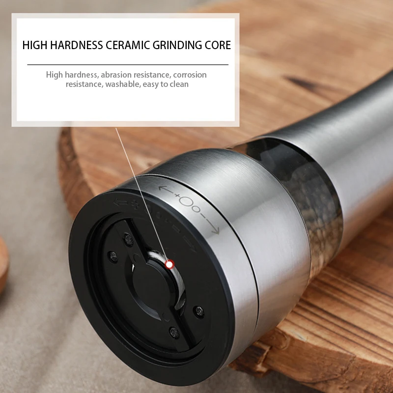 Stainless Steel Pepper Grinder Manual Mill for Salt Pepper Rice Herbs Spice Creative Ceramic burr Mills for Kitchen Cooking