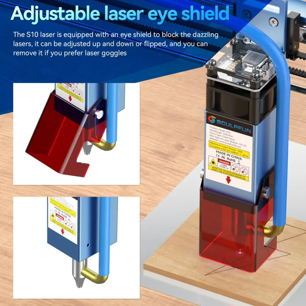 Sculpfun S10 s9 s6 Pro Gravador a Laser de Alta Densidade Feixe de Laser 30l Min Laser Auxiliar de ar Bomba Compressor de ar para Gravador a Laser - Imagem 5