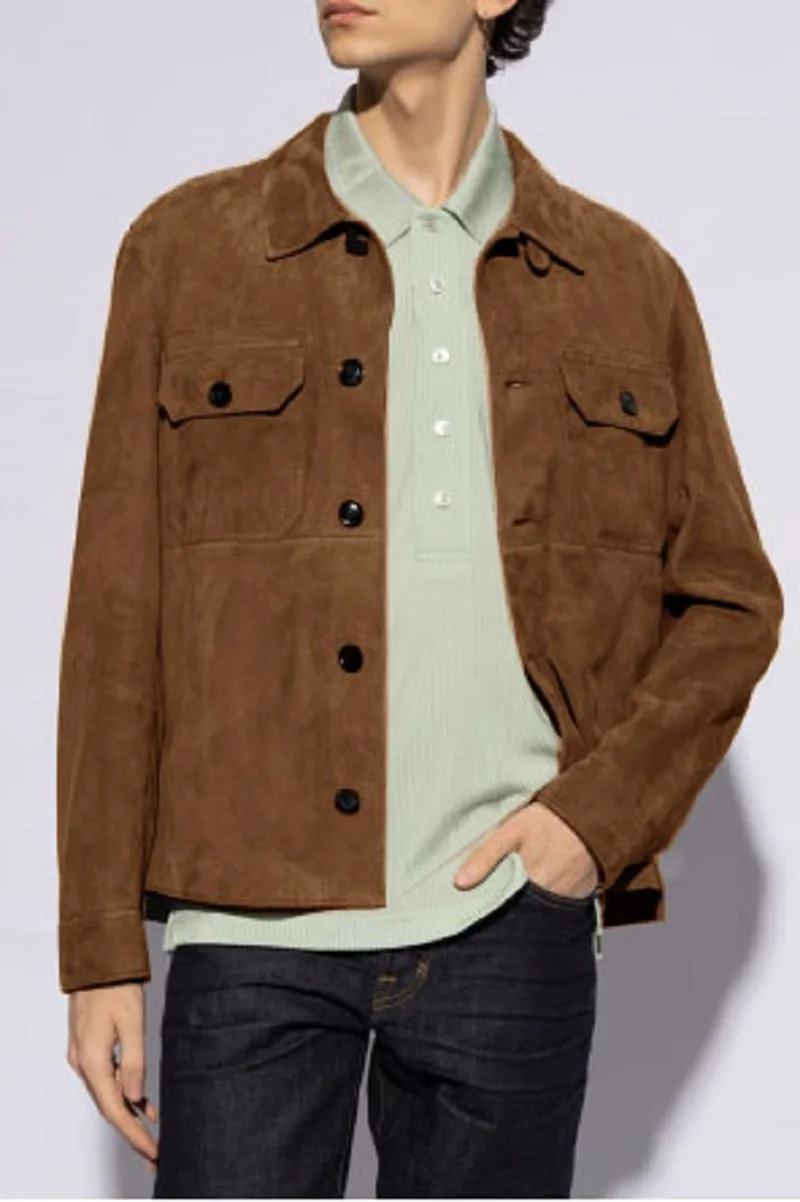Men Suede Single-breasted Jacket Suit Costumes New in Suits Blazers Summer Jackets