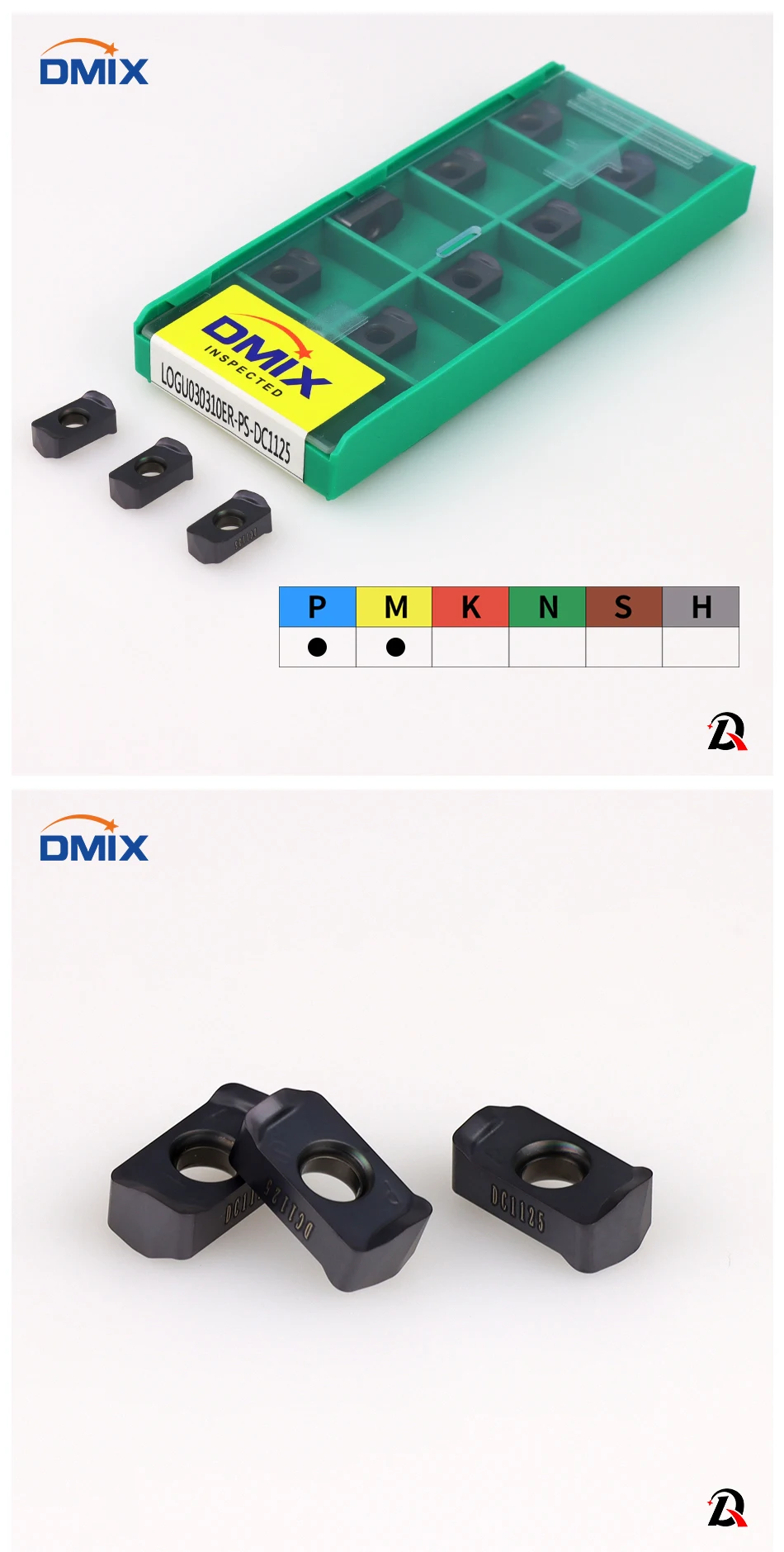 Der DMIX MFH03R Fast-Feed-Fräskopf MFH ist für das Fräswerkzeug LOGU03 aus Hartlegierung mit Stiftenfräswerkzeug LOGU0303 geeignet – Detail 3