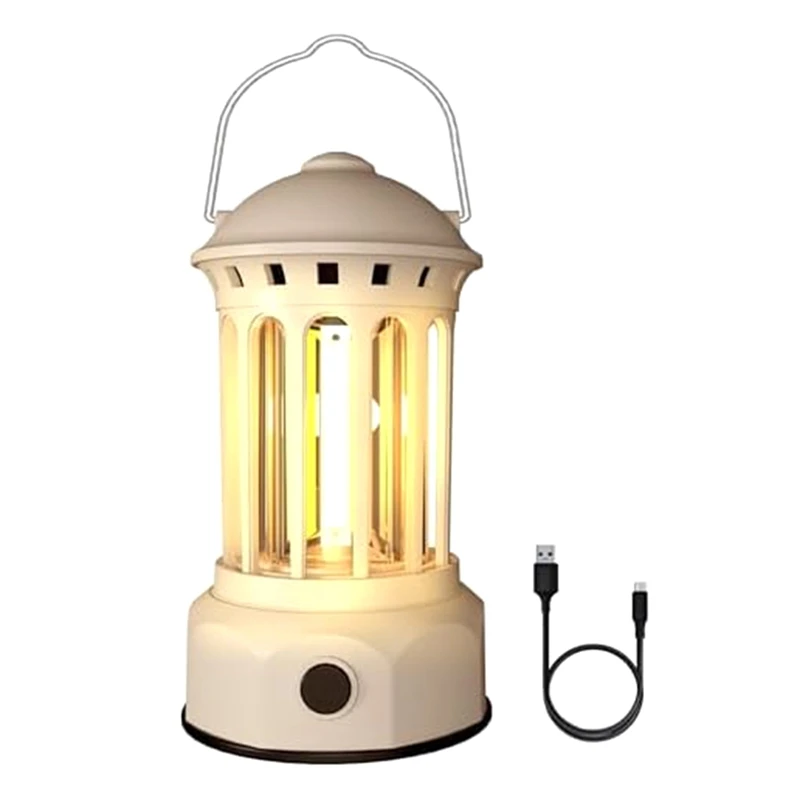 

Перезаряжаемый фонарь для кемпинга без отключения питания (бежевый), прочный, простой в использовании