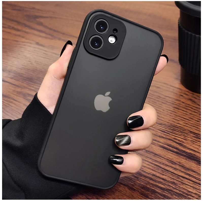 Luxuriöse, stoßfeste, matte, harte PC-Telefonhülle für iPhone 17, Air 16, 16e, 15, 14, 13, 12, 11, 16 Pro Max Plus, Mini-Stoßstange, transparente Abdeckung – Detail 3