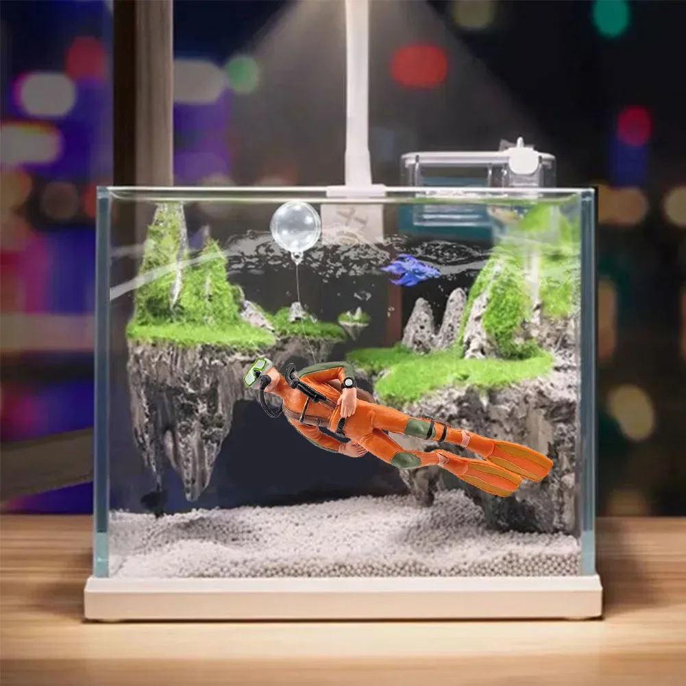Cute Resin Frogman Aquarium Ornaments Interesting Floating Decoration Simulated Mini Diver Fish Tank Aquarium Accessories fish tank decorations,aquarium ornaments