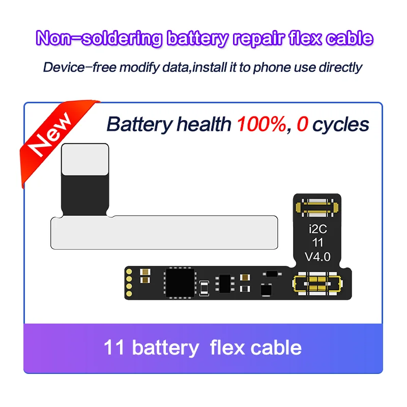 i2C 비 납땜 배터리 수리 FPC Flex For iPhone 15 14 13 12 11 Pro Max i2c I6S BR-13 KC01 KC02S KC03 태그 케이블 교체