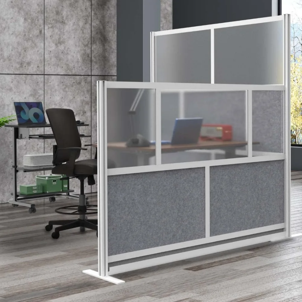 Stand Up Desk Store Expanse Modular Wall | 70''x 48''Wall | Expandable Partition Room Divider with Rearrangeable Frosted Acrylic 5