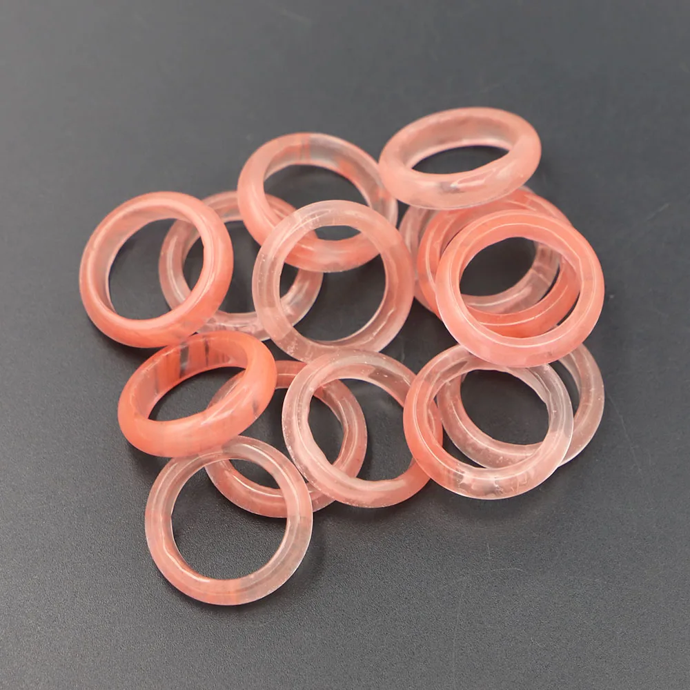 Free Shipping 6mm Natural Cherry Ruby Ring Simple Temperament Fashion Running Circle DIY Jewelry Accessories Wholesale 10Pcs/Lot
