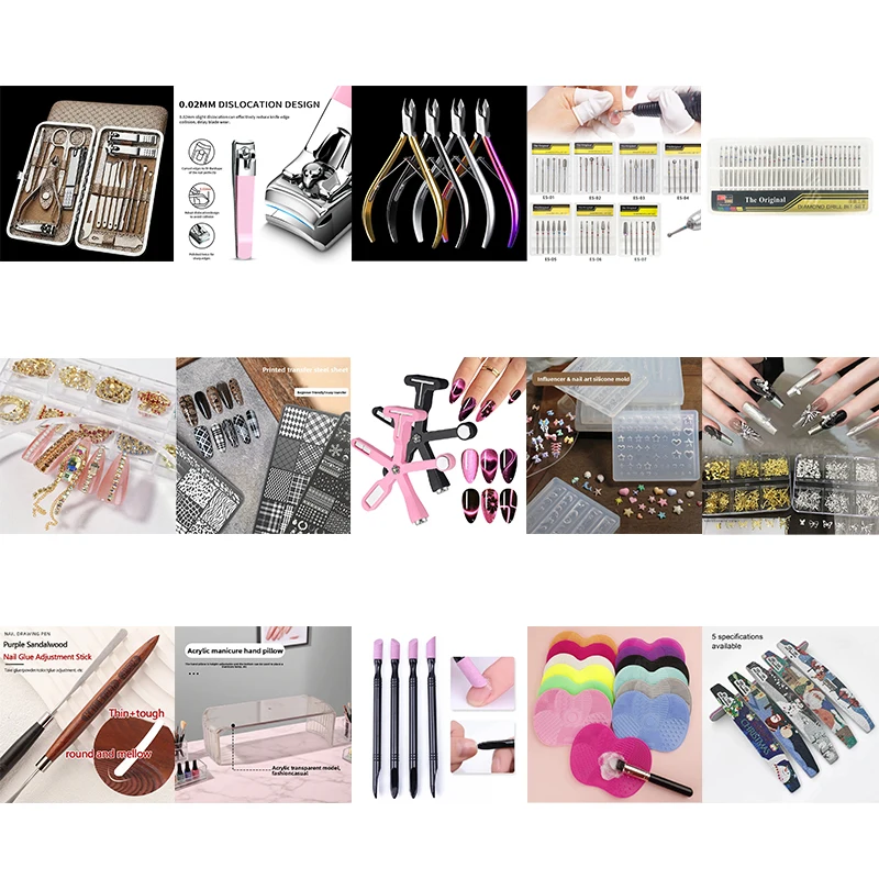 8.99 네일 도구 세트 ? 믹스 앤 매치: 플레이트, 스탬퍼, 자석, 브러쉬, 파일 ? DIY 네일 디자인 (지정/랜덤)