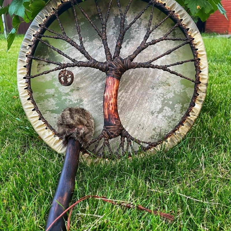 Tambour Chamanique Vintage en Bois