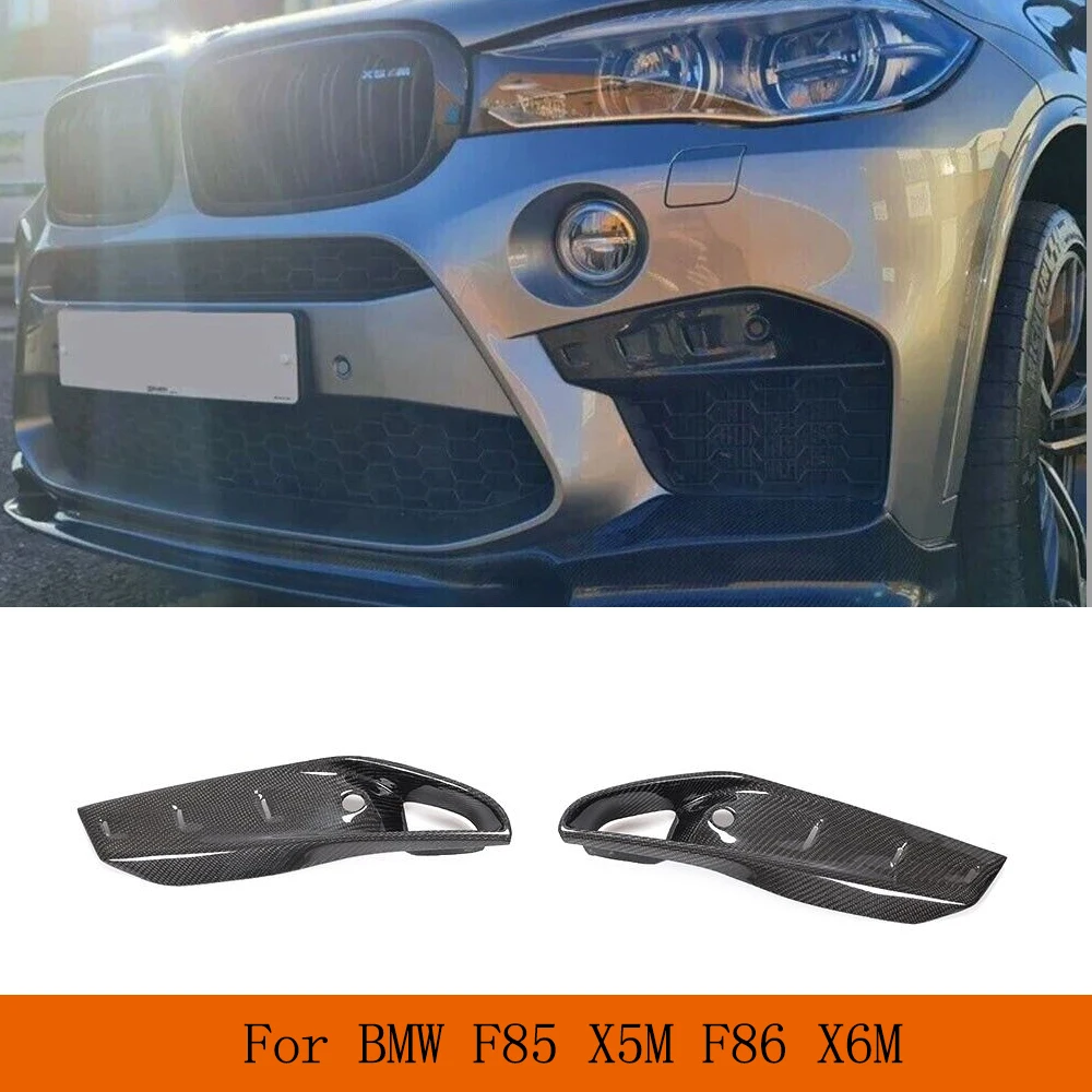 

Автомобильный передний бампер, противотуманная фара, Накладка для BMW F85 X5M F86 X6M 2014-2018, крышка противотуманной фары, рамка, отделка, сухое углеродное волокно