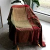 Thread Blanket with Tassel Solid Retro Nordic for Bed Sofa Air Conditioning Blanket Travel Breathable Chic Knit Throw Blanket 3