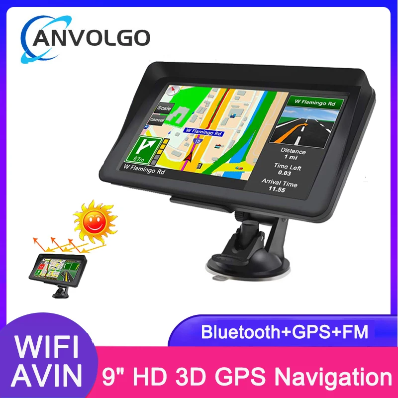 Автомобильный GPS-навигатор HD 9 дюймов 8 ГБ + 256 Мб FM Bluetooth AVIN новейшая Карта Европы