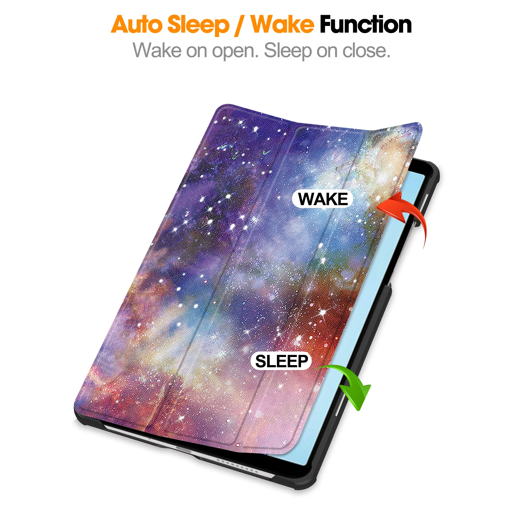 Premium Leather Tri-Fold Tablet Cover - Sleek Hard Shell Design
