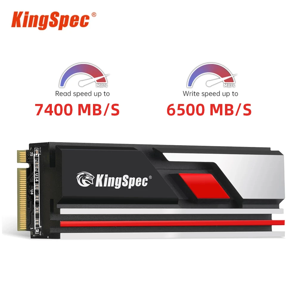 Kingspec Ssd Nmve M2 Ssd 2Tb 512Gb 1Tb Pcie 4.0 X4 Con Dram 7400Mb/S M.2 2280 Nvme Ssd Gen4 Disco Rigido Interno Solido Ssd Per Ps5 Desktop Alluminio 