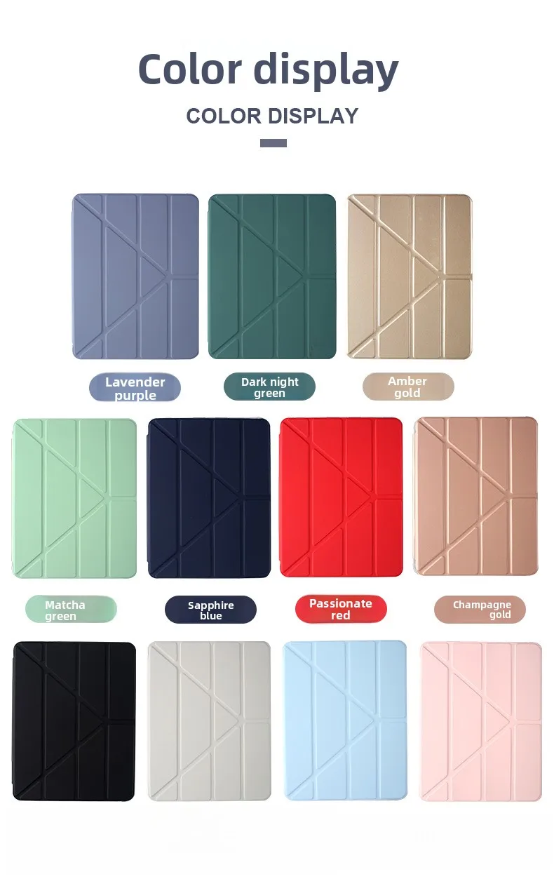 Für iPad 10.9 Transformierbare Y-Fold-Schutzhülle Air5 mit seitlichem Stiftfach 10.2 TPU-Boden Pro12.9 Leder – Detail 1