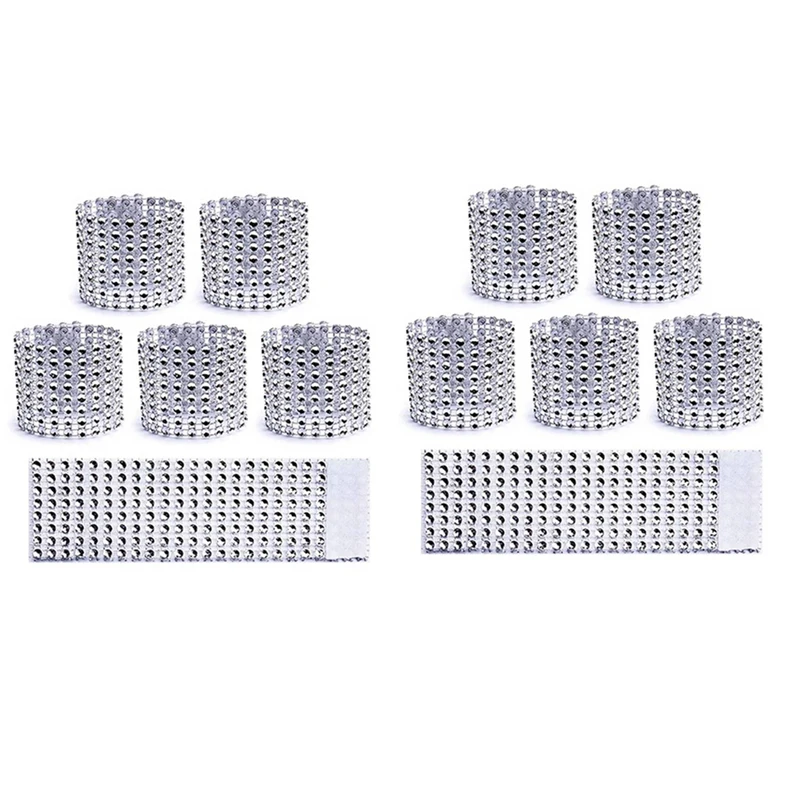 

Napkin Rings Set Of 200, Disposable Rhinestone Napkin Bands Self Adhesive For Christmas Decorations For Tables Silver