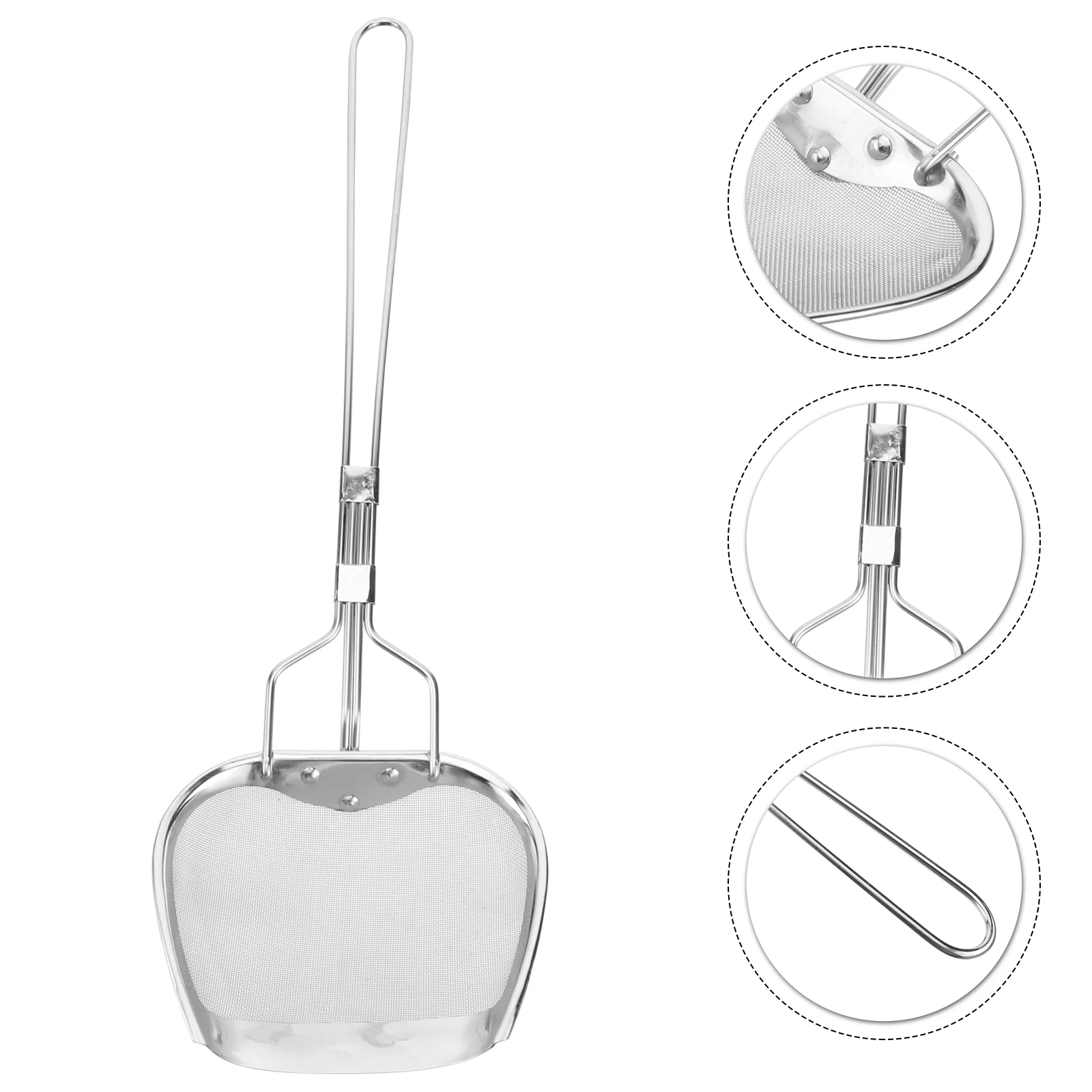 

Stainless Steel Oil Strainer Mesh Colander Spoon Square Filter Soup Strainer Cooking Strainer Kitchen Tool