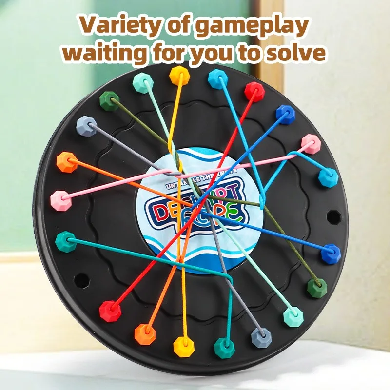 Colorful Rope Untangling Challenge Game Interactive Board Toy for Youngsters & Parents Enhances Logic & Concentration