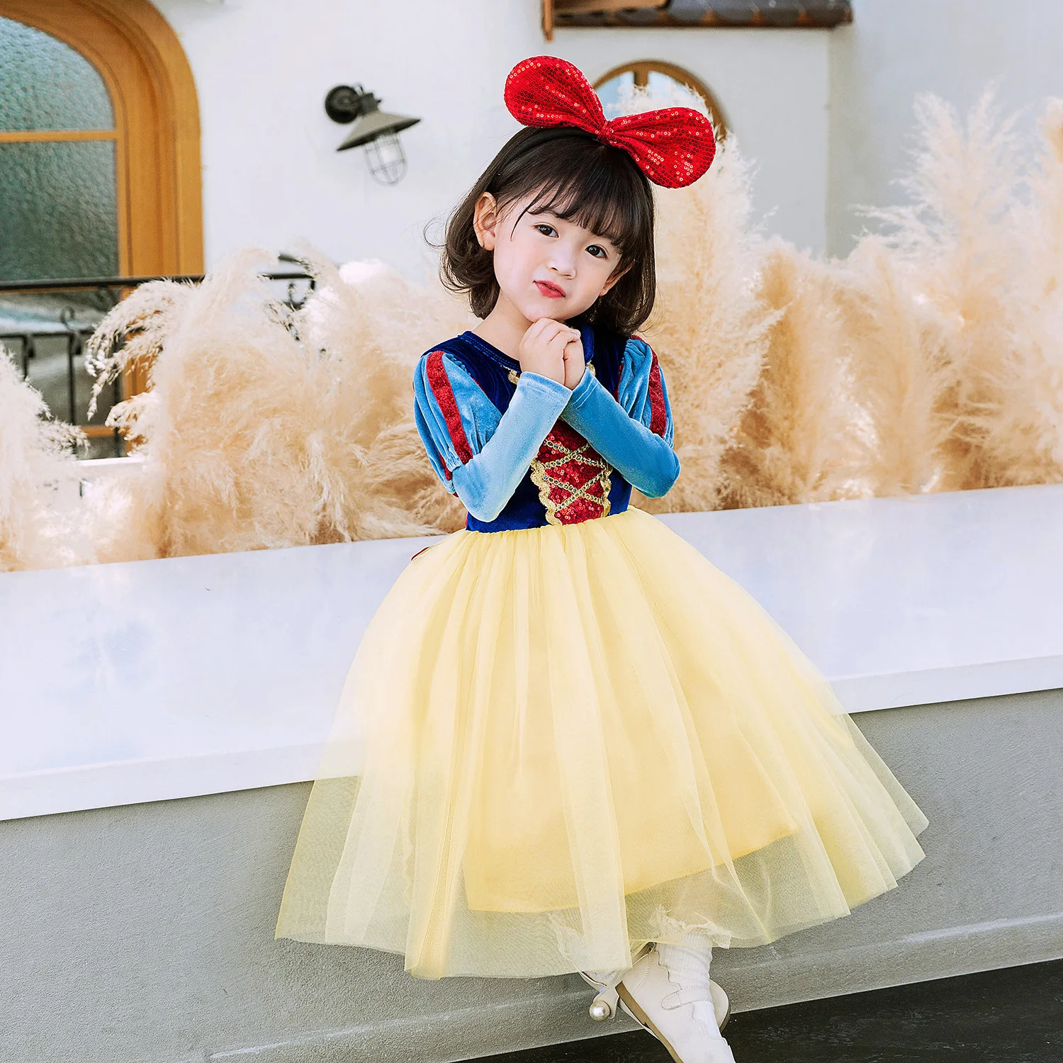 

Girl Princess Dresses Beauty Belle Cosplay Costume Christmas Halloween Princess Dress up Children Evening Party Clothes Fancy