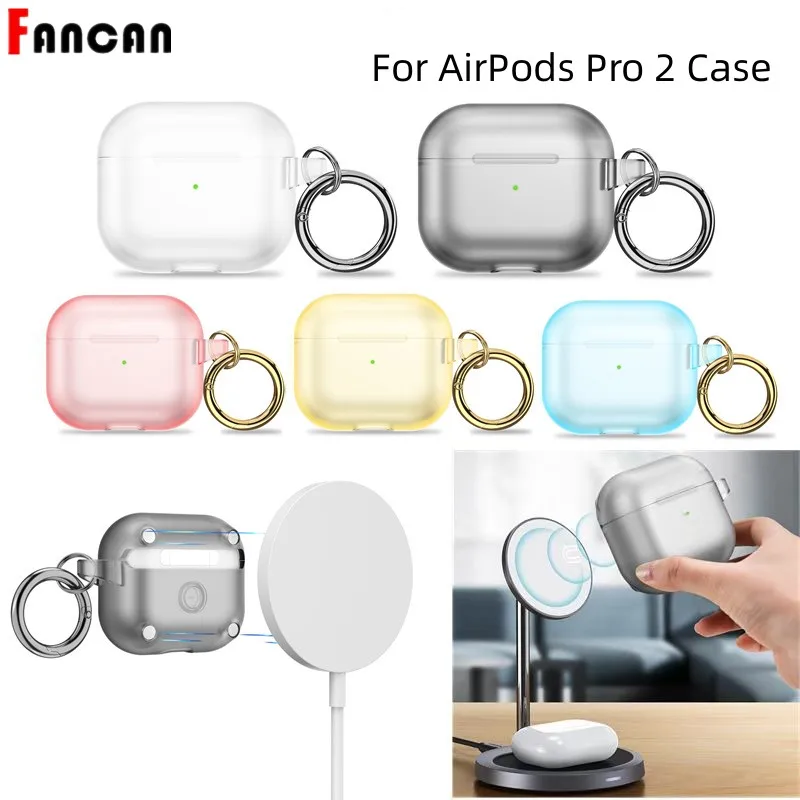 Per Apple Airpods Pro 2 Apple 3 Generation Skin Magnetic Ear Case Accessori Per Auricolari Per Airpods Pro 2 Case (Trasparente)[Led]