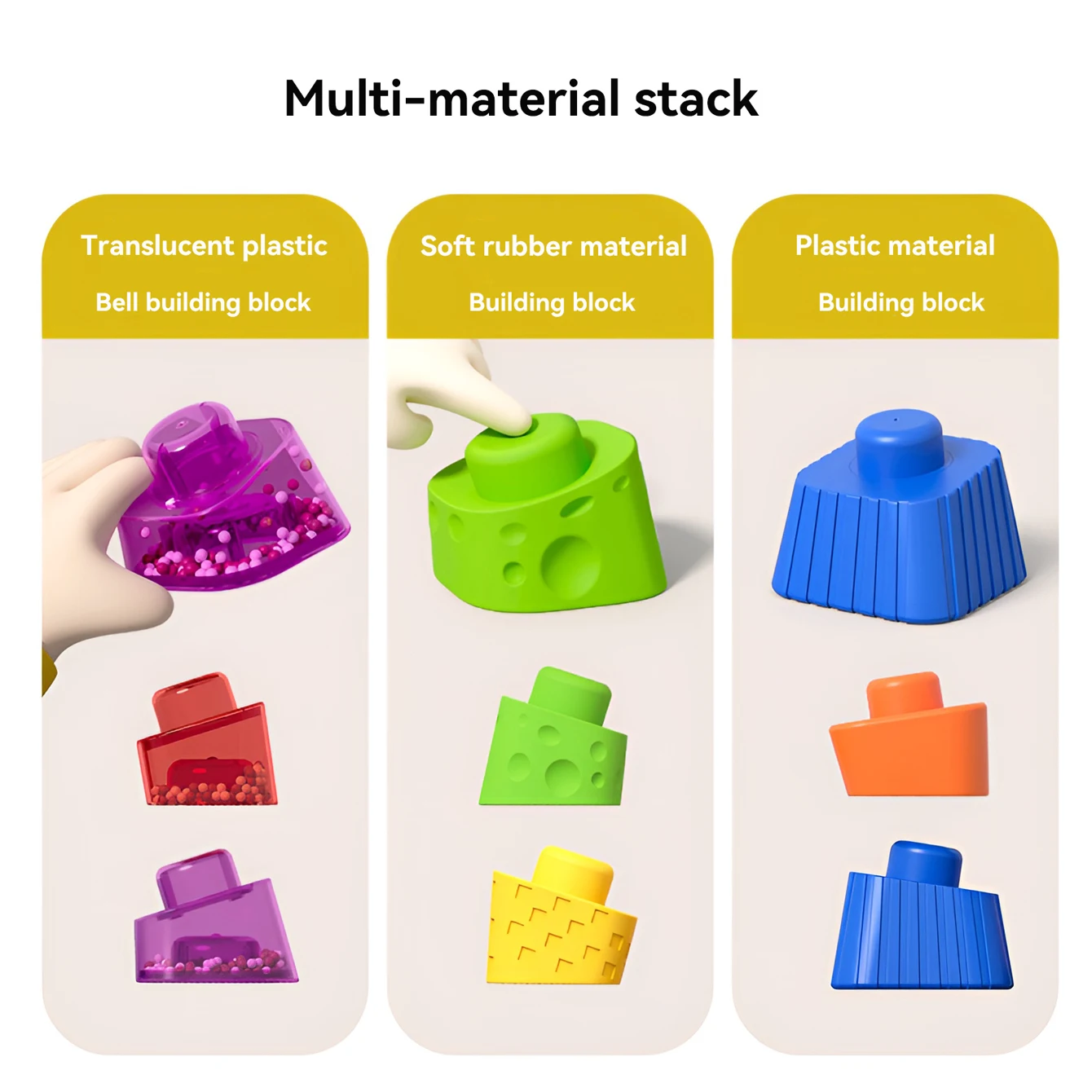 Stack toys Fun stack free to build a variety of shapes color built-in ball shaking sound toys