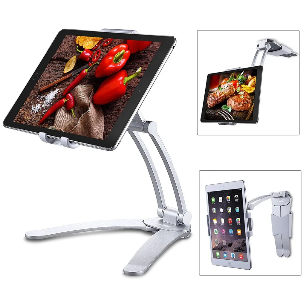Xmxczkj Tablet Stand Wall Mount Adjustable Stand 2in1 Kitchen Wall