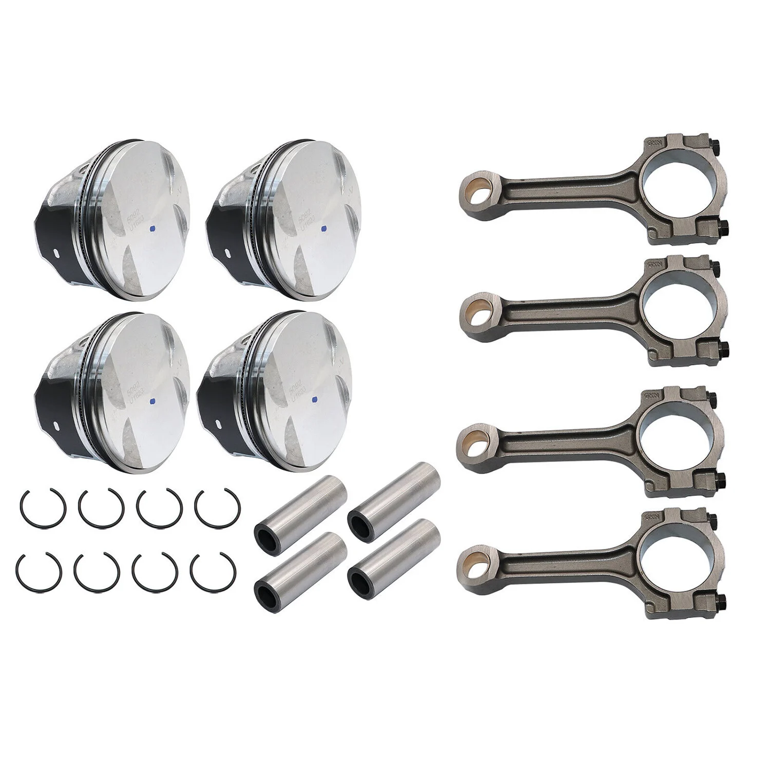 

4 Sets Pistons & Rings with Connecting Rod Kit Fit For Buick Chevrolet GMC Saturn 2.4L 12578324 12654958
