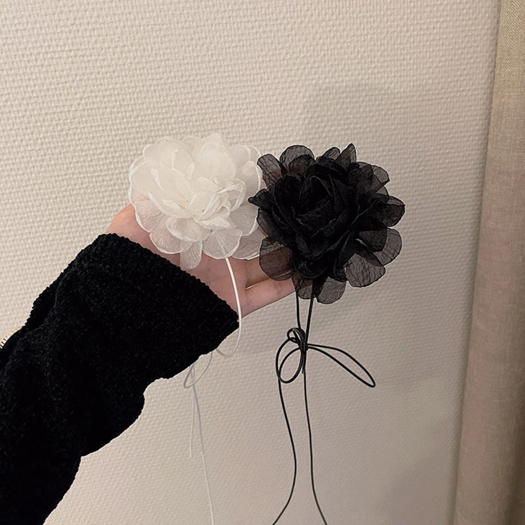 Gothic Vintage Lace Flower Choker Necklace for Women Harajuku Gothic Dark For Woman Sweet Collar Necklace Party Female Jewelry