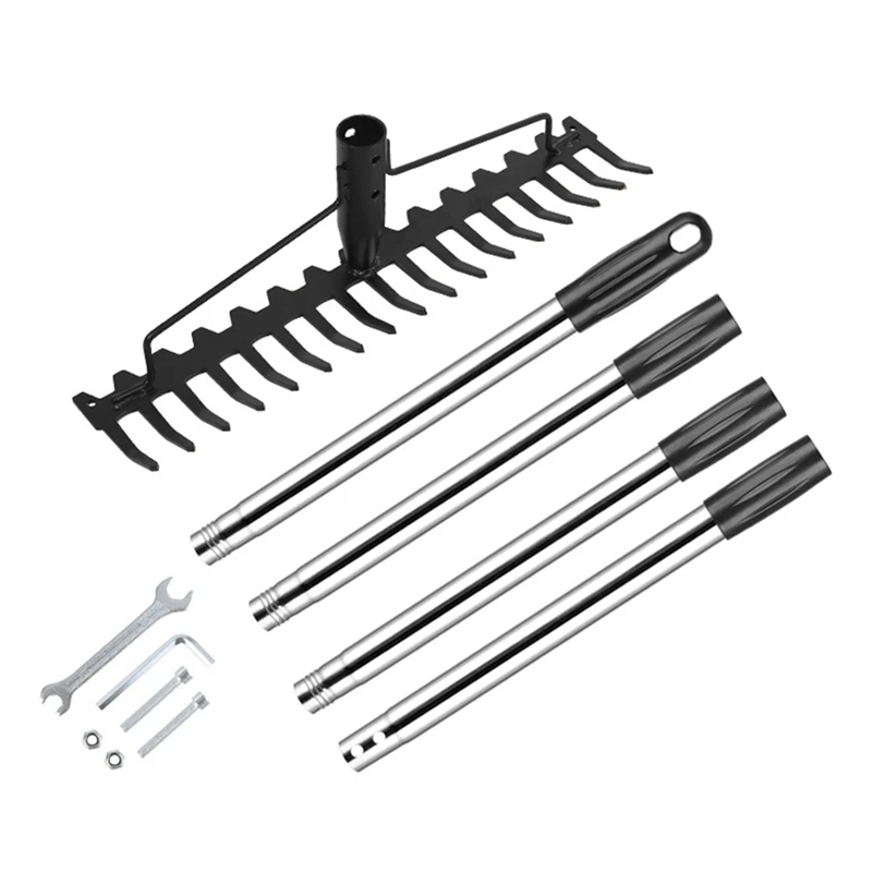 Rastrello Per Arco Rastrello Da Giardino Per Impieghi Gravosi 17 Denti In Acciaio Strumento Per Rastrello Con Testa In Metallo Per Allentare Il Terren