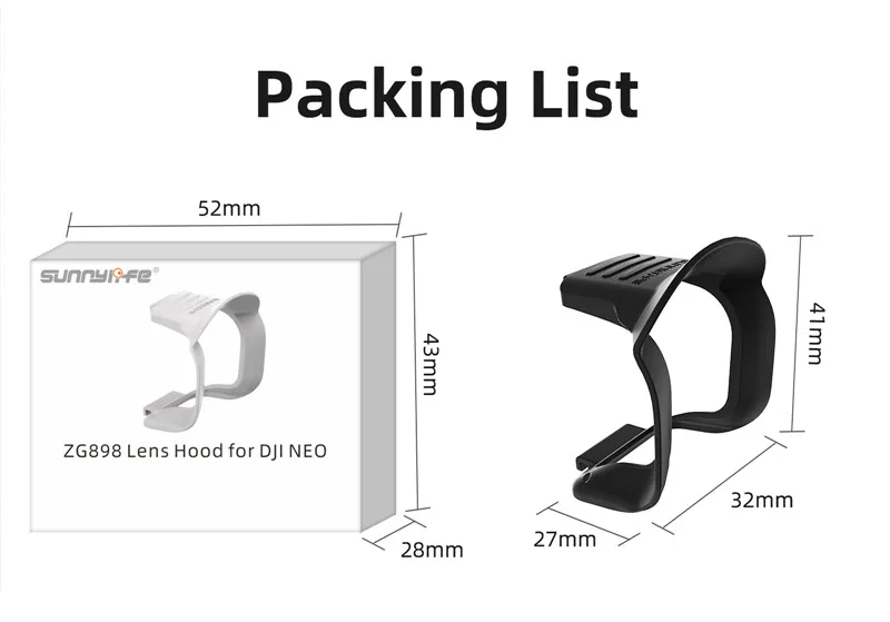 Für DJI NEO Gegenlichtblende Anti-Glare Objektiv Sonnenschirm Sonnenschutz Schutzhülle Objektiv Schutz Für DJI DJI NEO Drone zubehör – Detail 10