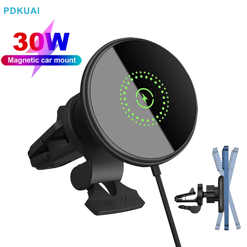 NEW 30W Car Wireless Charger Air Vent Holder for iPhone 12 13